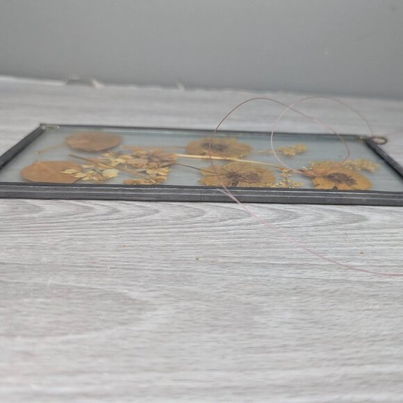 Pressed Floral Leaded Glass Frame Decor 8" x 4" x 1.4" - Picture 7 of 14